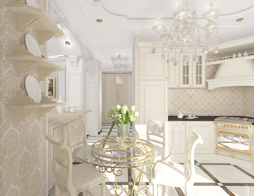 Квартира в бежевых тонах в стиле неоклассика