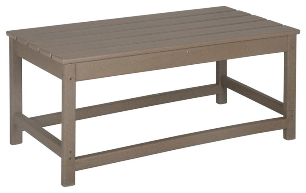 Afuera Living Portside Outdoor Poly Plastic Adirondack Coffee Table in