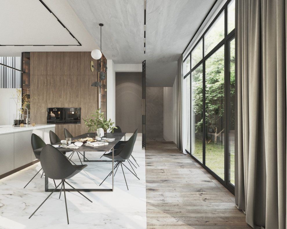 Аристократичный минимализм (кухня-столовая виллы)