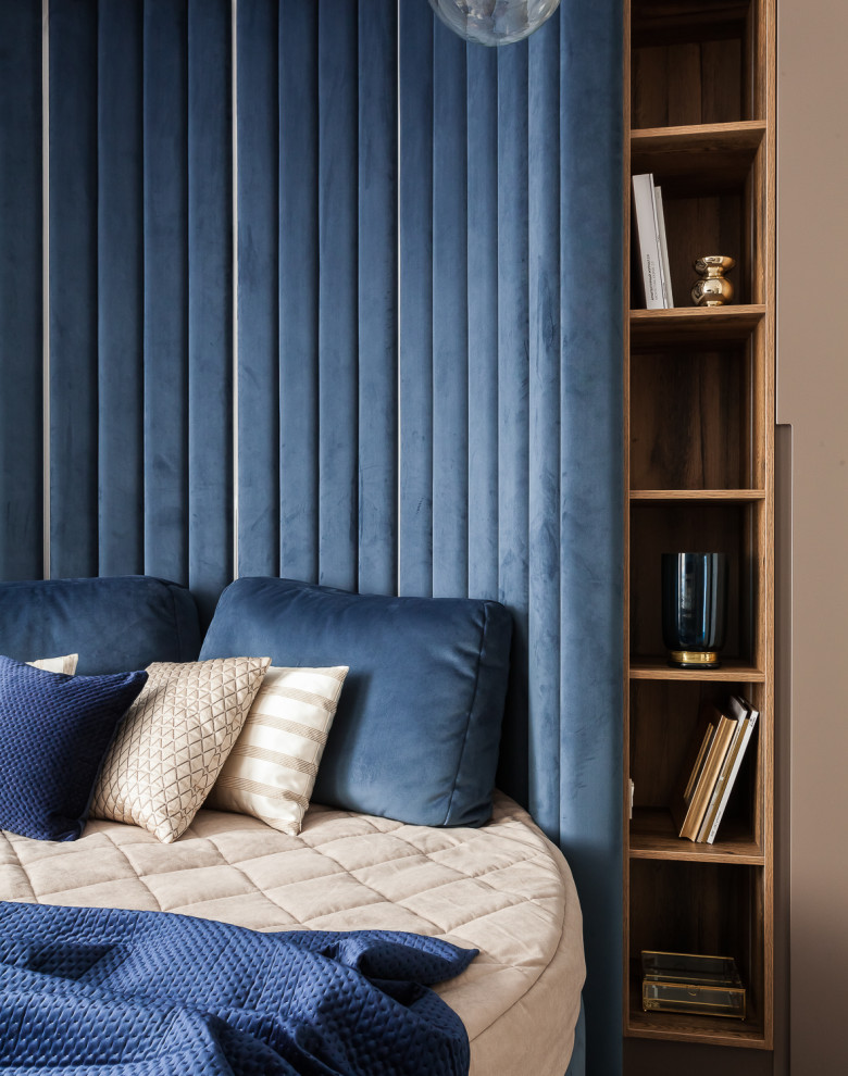 Компактная трехкомнатная квартира с круглой кроватью