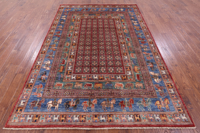 Handmade Pazyryk Historical Design Rug 6' 7