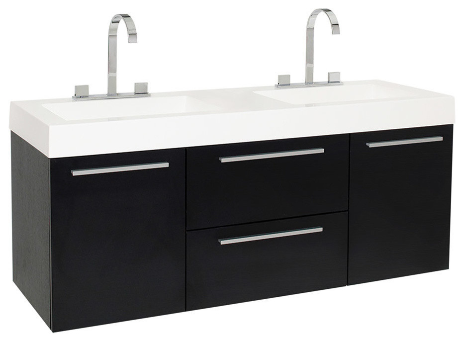 Fresca Opulento 54" Modern Double Sink Bathroom Cabinet, Integrated ...