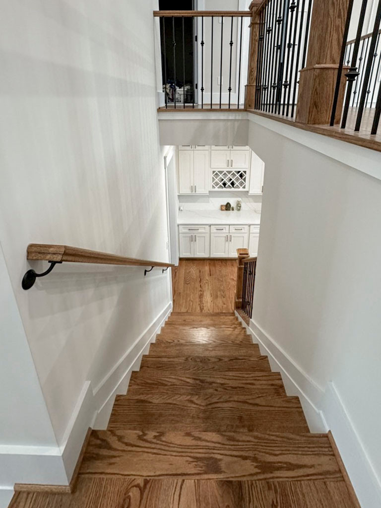 117_Distinct Oak Staircase with Iron Balusters & Oak Rail Profile, Chantilly VA