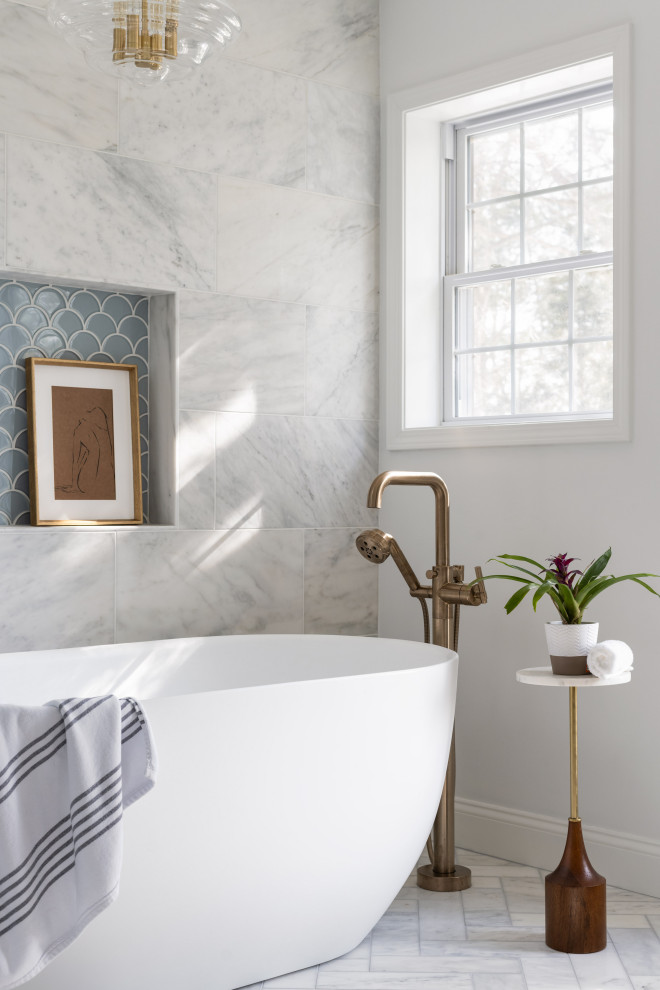 Calm luxury in Needham, MA Master Bathroom - Bathroom - Boston - by J.P ...