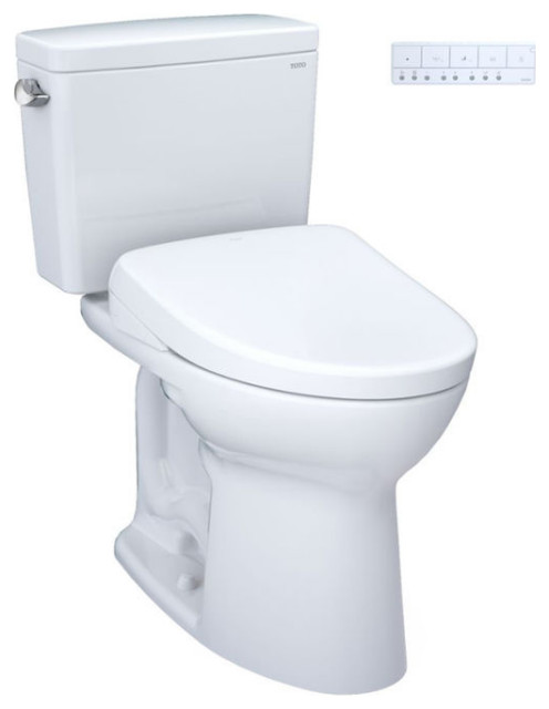 TOTO Drake WASHLET+ Two-Piece Toilet with S7 Bidet Seat, 1.6 GPF, Auto ...