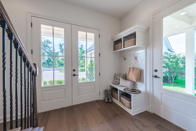 The Hampton Model Home Garage Entry transitional-entry