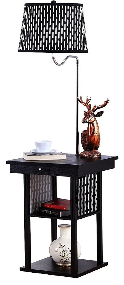 Led Floor Lamp Swing Arm With, Side Table With Swing Arm Lamp