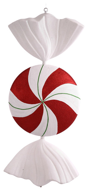 Vickerman 37 Red White Green Flat Peppermint Candy Christmas