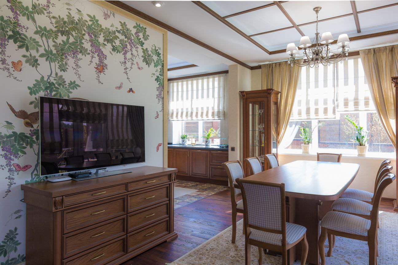 Идея зонирования. Кухня и столовая комната.