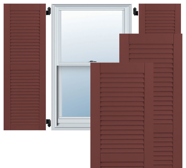 18" x 63" Exterior Composite Wood Louvered Shutters, Black 18" x 63" Exterior Composite Wood Louvered Shutters, Black