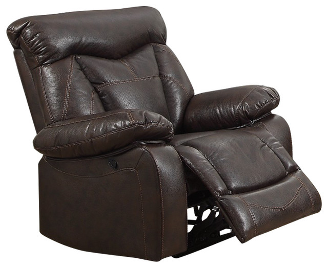 Splendid Dark Brown Motion Recliner With Pillow Arms Contemporary