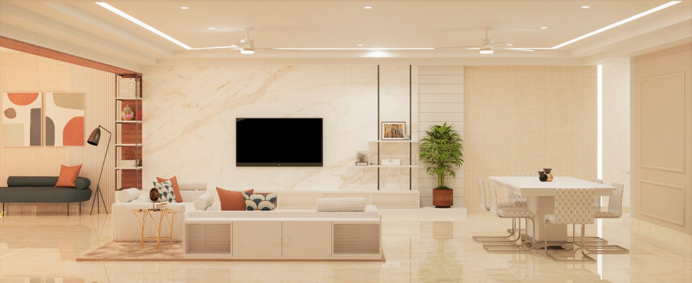 View of Transitional Penthouse With Fun Colors and Patterns | HGTV