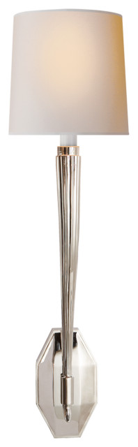 Ruhlmann Single Sconce in Polished Nickel with Natural Paper Shade
