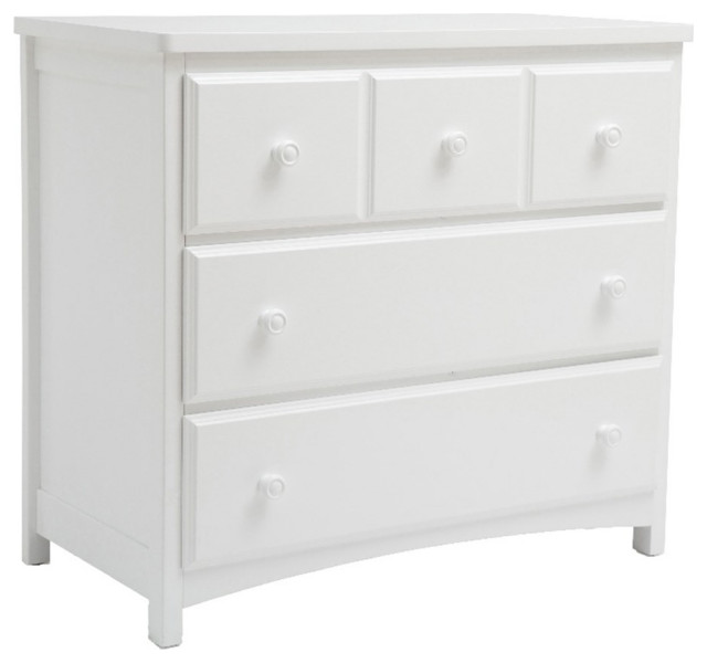 Delta Children 3Drawer Pine Engineered Wood and Metal Dresser in White