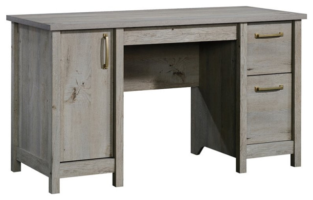 Pemberly Row Coastal Engineered Wood Computer Desk in Mystic Oak ...