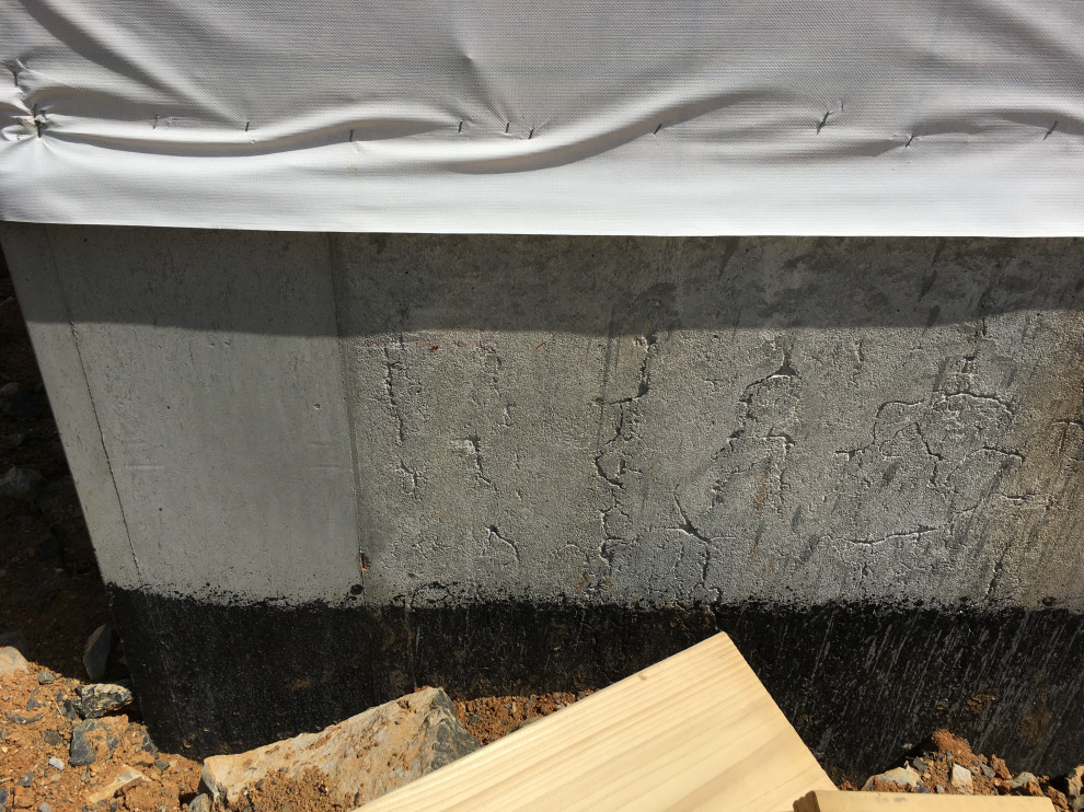 on the new concrete foundation