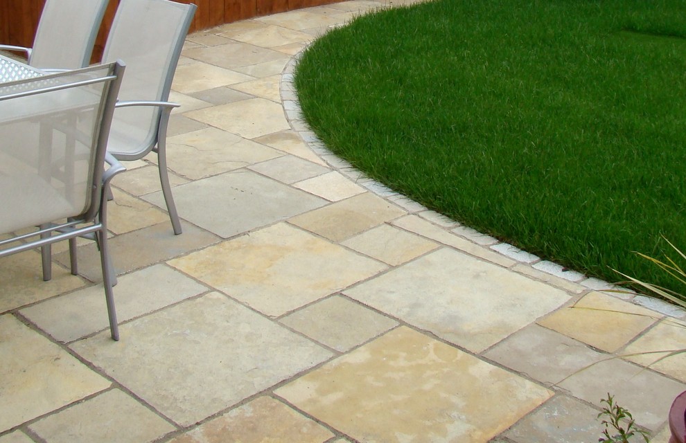 Brown Limestone Patio Traditional Patio Dublin by Total Stone