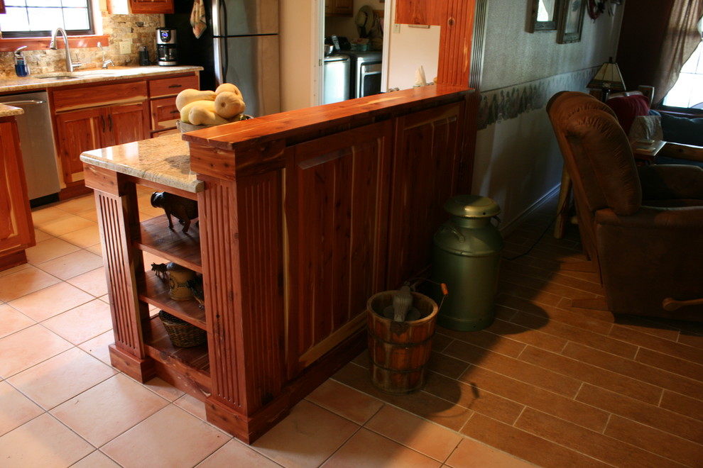Inspiration for a rustic kitchen remodel in Austin
