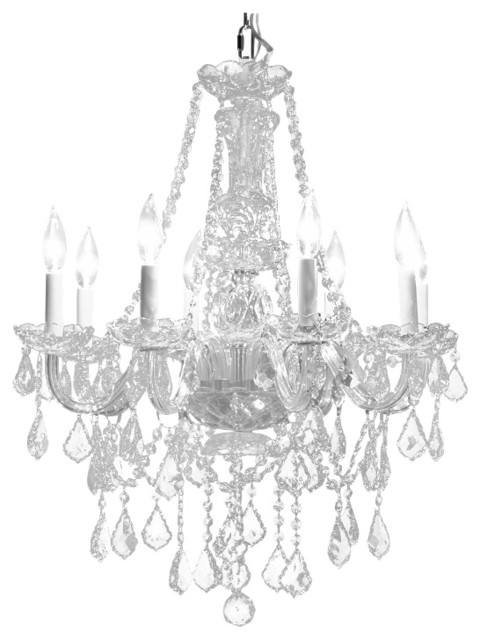 Crystal Chandelier Lighting 22W x 27H 8 Lights Fixture Pendant Ceiling Lamp, Chr