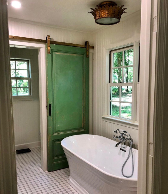 Sliding Antique Bathroom Door Éclectique Salle de Bain Autres