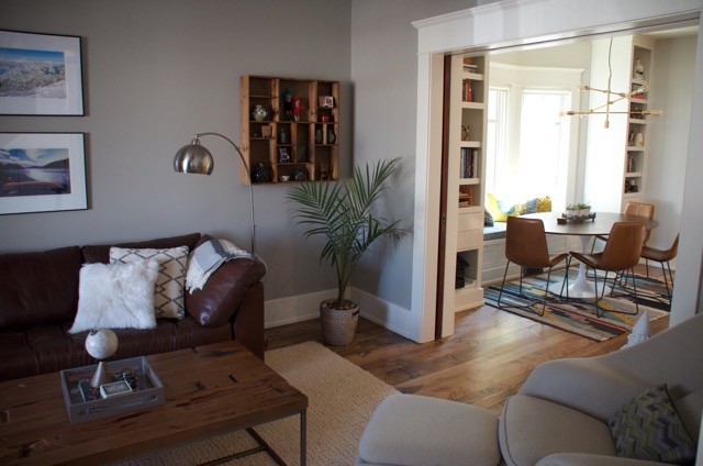 Transitional home design photo in Calgary
