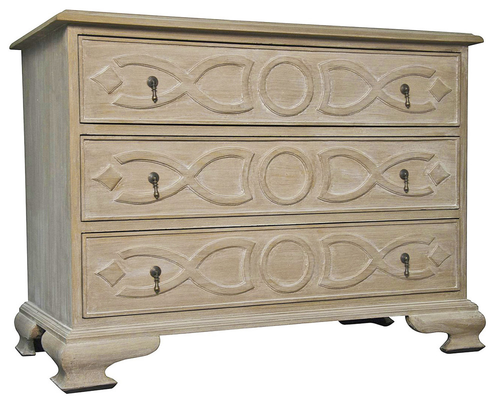 Alair French Country Weathered Wood Dresser Traditional