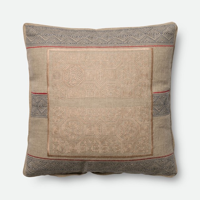 Loloi Pillow Cover, Beige and Blue Southwestern Pillowcases And