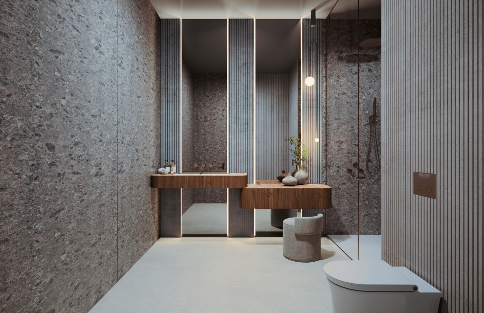 Idée de décoration pour un WC et toilettes minimaliste.