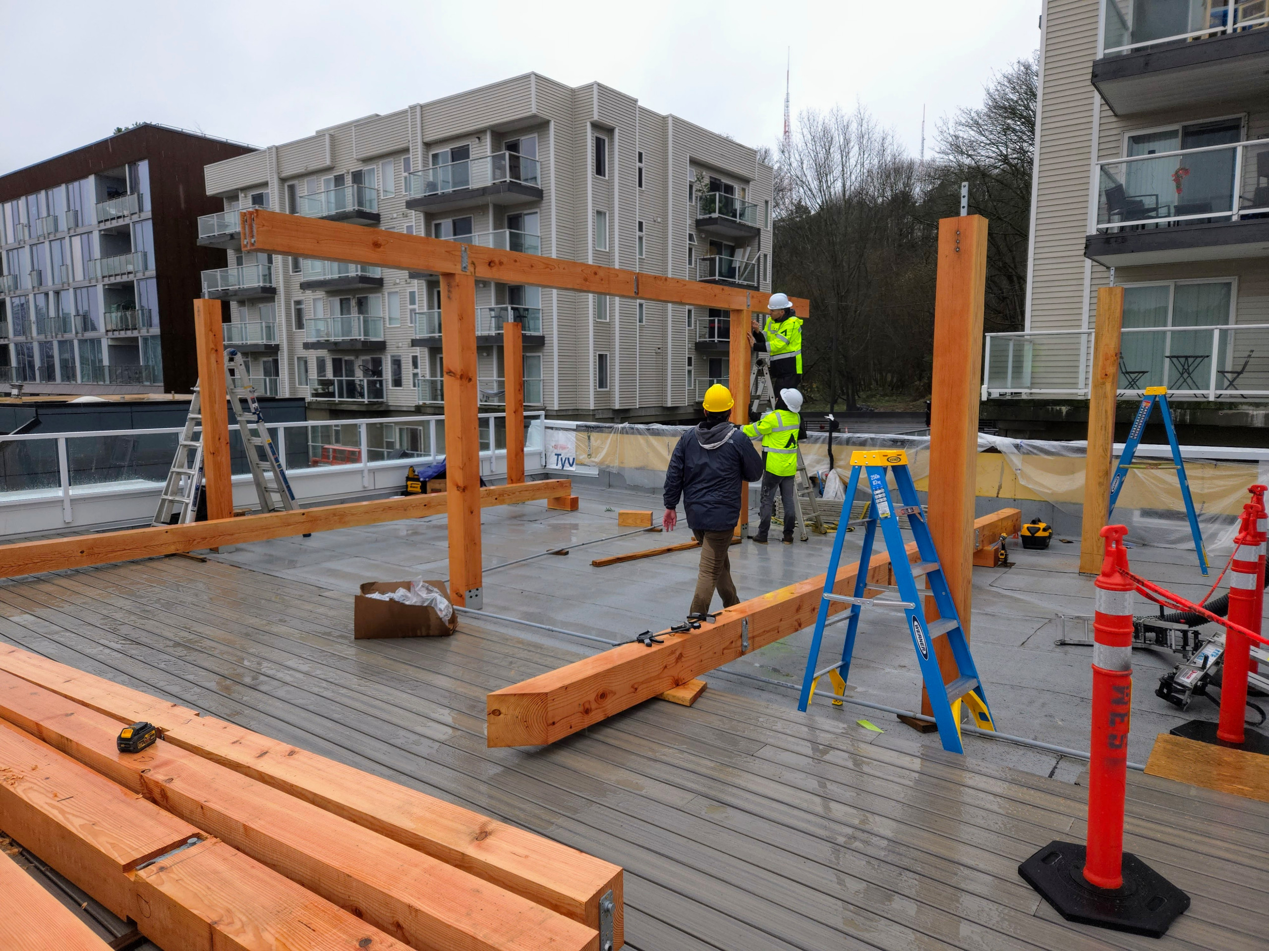 Westlake Pergola under construction