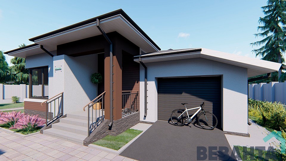 Одноэтажный дом по проекту "Мокко"