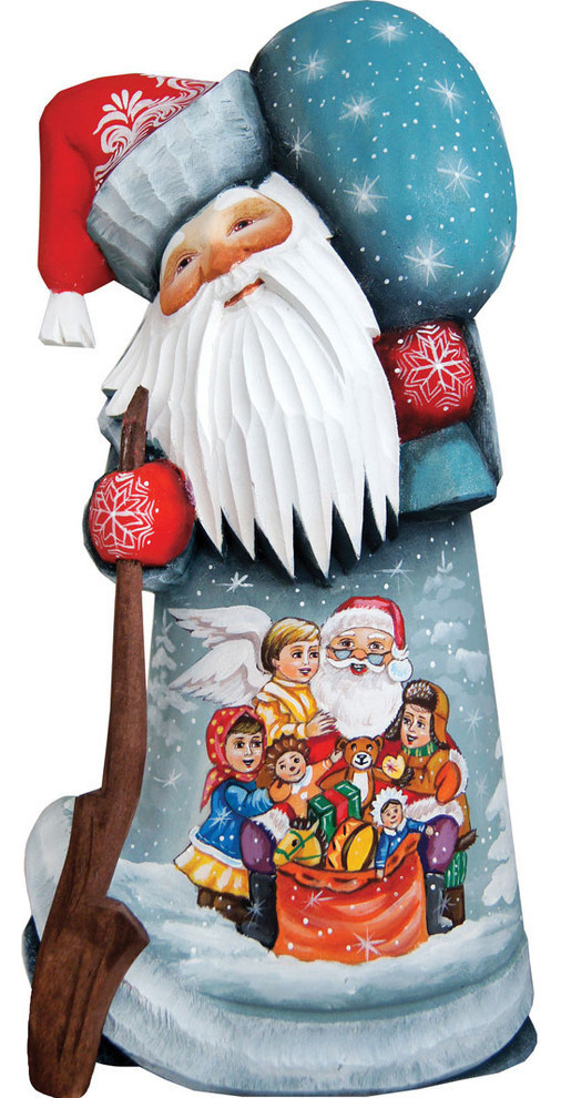 Toy Giver Santa, Woodcarved Figurine