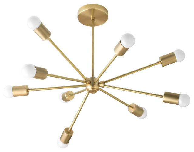 Sputnik Lamp - Brass Light Fixture - Modern Ceiling Lamp ...