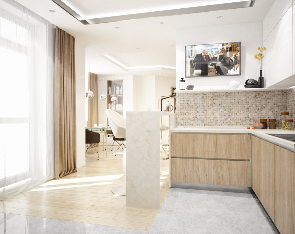 Гостиная-кухня в современном стиле