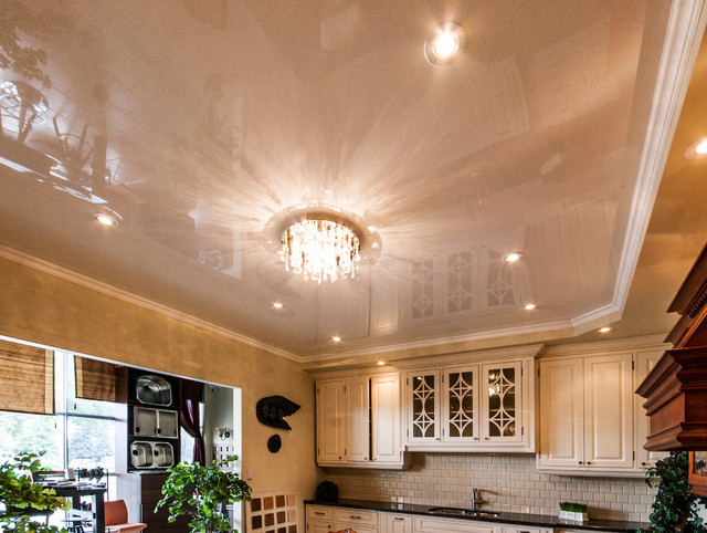 White Gloss Stretched Ceiling Makes The Most Of Refracted