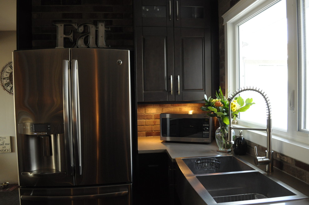 Inspiration for a rustic kitchen remodel in Calgary