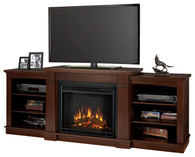 Real Flame Hawthorne Electric Fireplace TV Stand in Dark Espresso