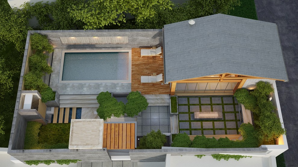 Roof Garden with Swimming Pool, Interior Designed by JI Architects ...