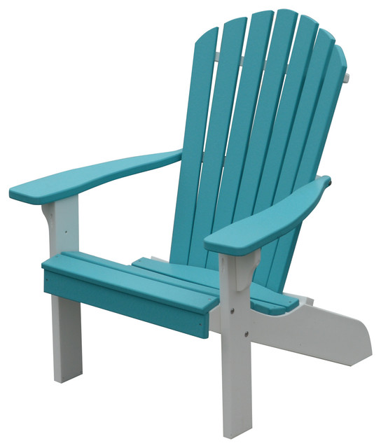 Poly White Frame Fan Back Adirondack Chair 2 Tone Contemporary Frame Fan Back Adirondack Chair