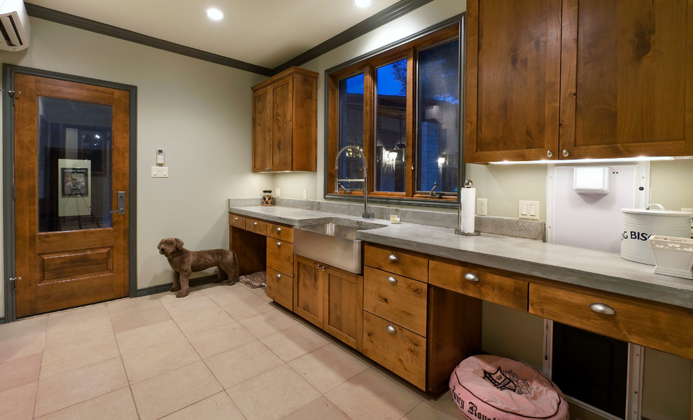 Traditional laundry room in Austin.