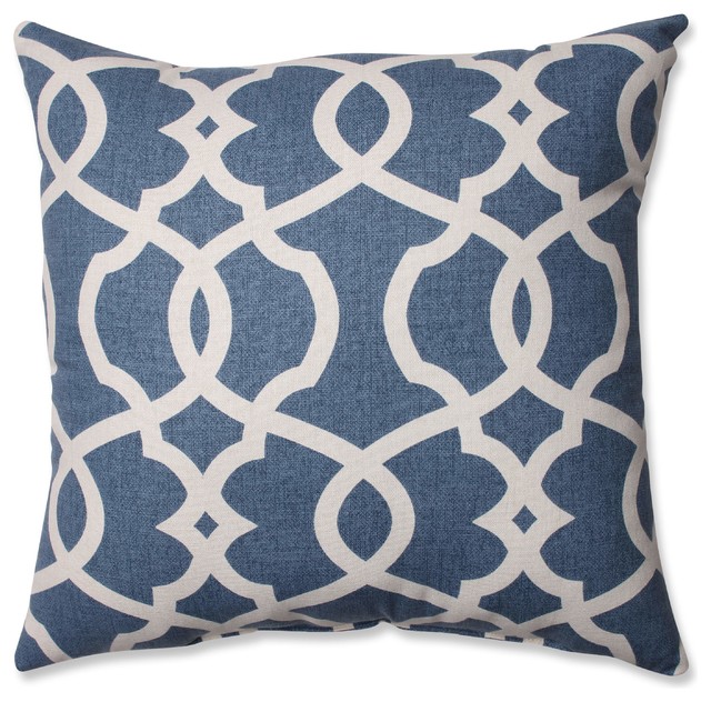 Lattice Damask Blue 16 5 Throw Pillow Contemporary Decorative Lattice Damask Blue 16 5 Throw Pillow