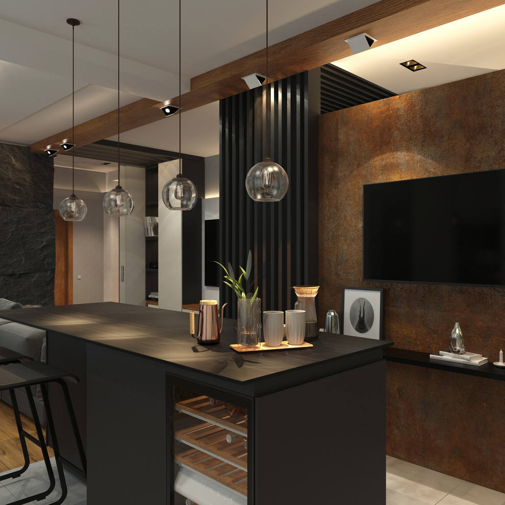 Квартира с элементами индустриального стиля