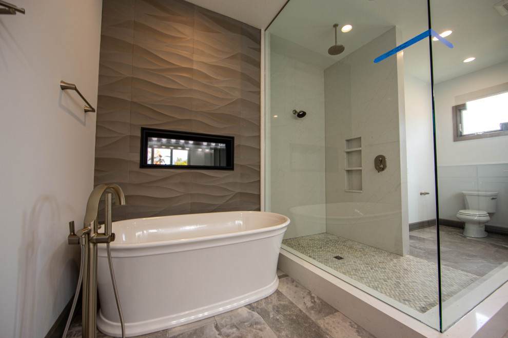 Bathroom - modern bathroom idea in Indianapolis