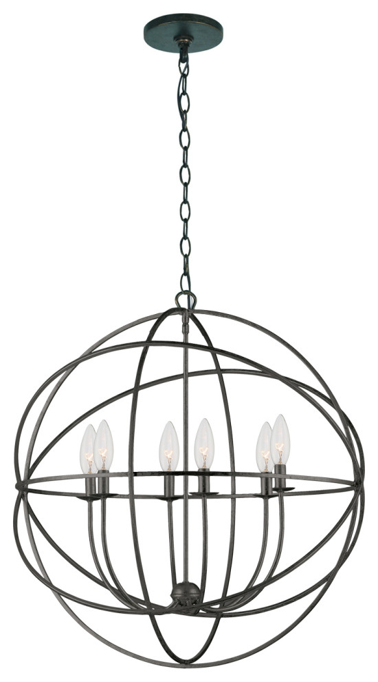 Elight 6 Light Bronze Sphere Chandelier Contemporary Chandeliers