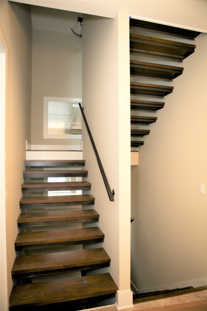 Transitional staircase photo in Indianapolis
