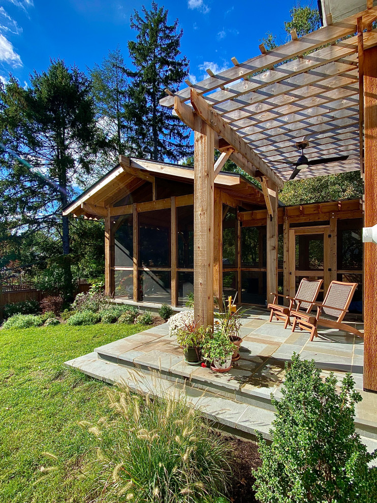 Knu Design Screened In Porch + Pergola - Rustic - DC Metro - by Knu Design, LLC ...