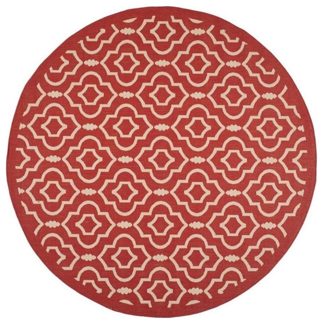 Safavieh Courtyard Red Indoor Outdoor Rug - Round 7'10
