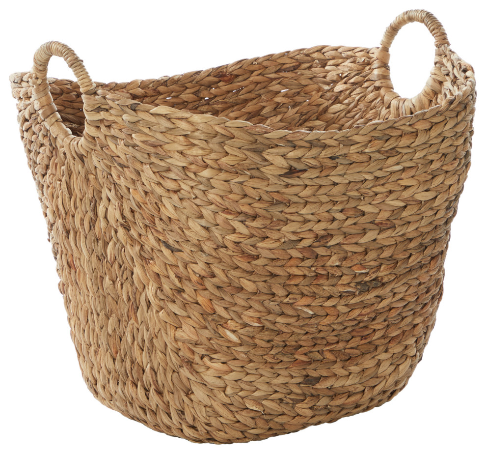 Extra Large Oval Natural Seagrass Wicker Basket With Handles Tropical