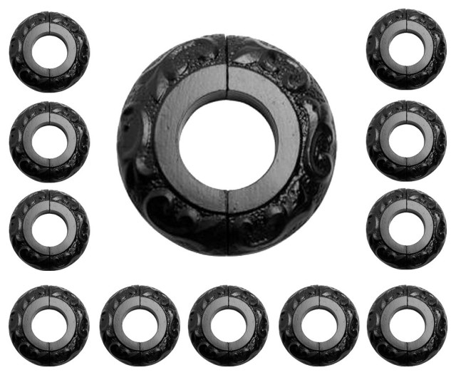 Radiator Flange Black Aluminum Escutcheon 1 1/4 inches' ID Pack of Pack of 12 Traditional