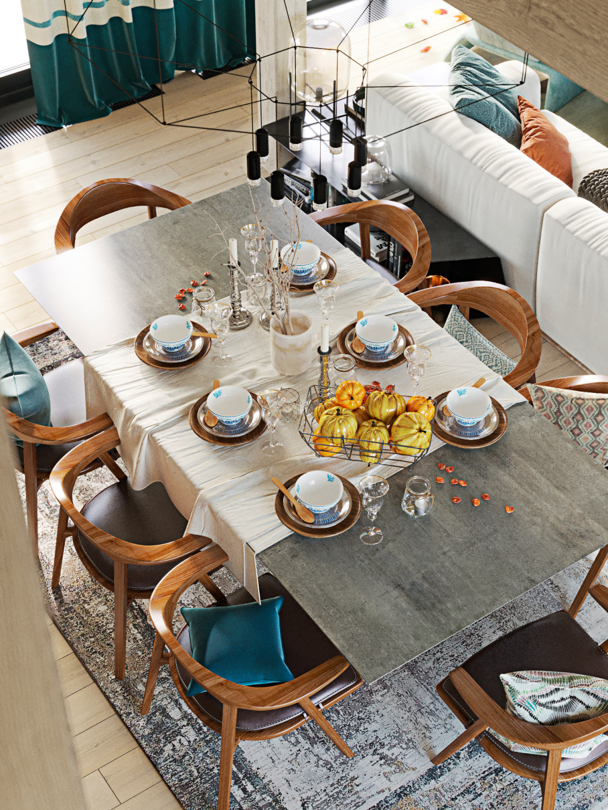 Яркий интерьер дачи на Дубровке