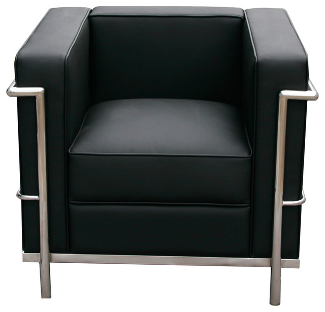J M Furniture Cour Italian Leather, Leather Chair Black
